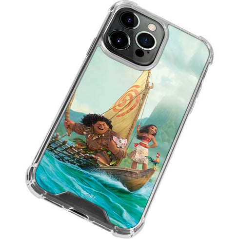 Disney Moana and Maui Set Sail iPhone 15 Pro Clear Case